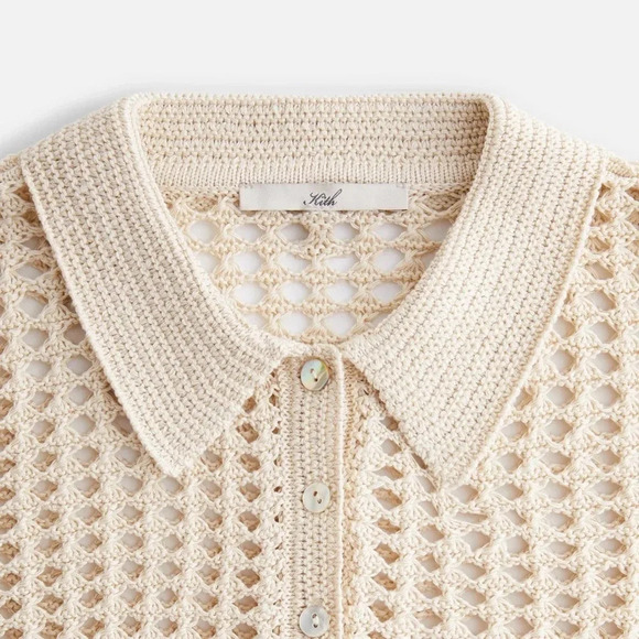 NWT Kith Rhea SET Polo Top and Skirt Crochet Knit Beige Tan 2024 NEW Mini Veil - Picture 8 of 12